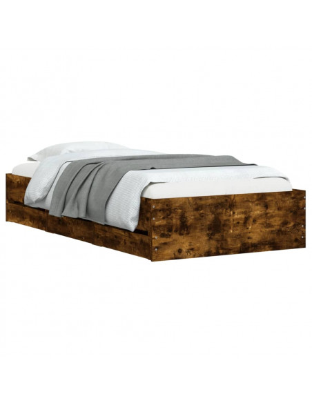 Giroletto con Cassetti Rovere Fumo 90x200 cm Legno Multistrato