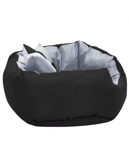 Cuscino per Cani Reversibile e Lavabile Grigio Nero 65x50x20 cm
