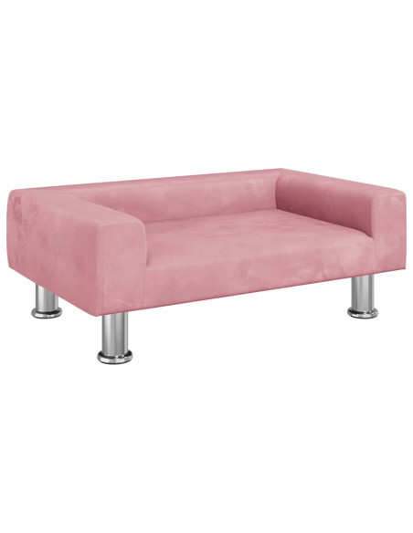 Lettino per Cani Rosa 70x45x26,5 cm in Velluto