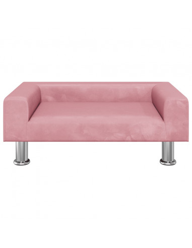 Lettino per Cani Rosa 70x45x26,5 cm in Velluto