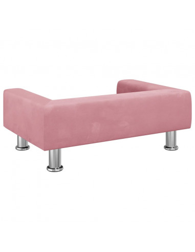 Lettino per Cani Rosa 70x45x26,5 cm in Velluto
