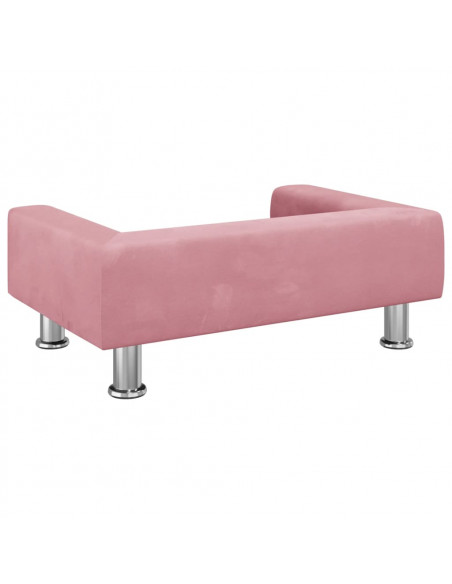 Lettino per Cani Rosa 70x45x26,5 cm in Velluto