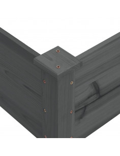 Fioriera Rialzata Giardino Grigia 120x120x56 cm Massello Abete