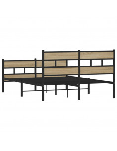 Giroletto senza Materaso in Metallo Rovere Sonoma 160x200 cm