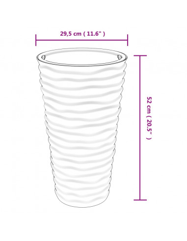 Fioriera con Interno Rimovibile Antracite 8/22 L PP Scanalato