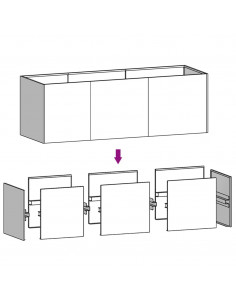Fioriera Rialzata da Giardino 120x40x40 cm in Acciaio Corten