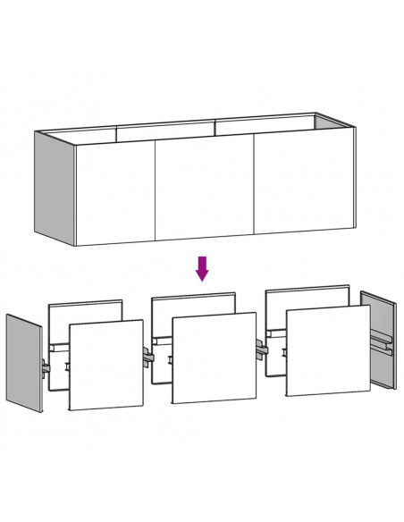 Fioriera Rialzata da Giardino 120x40x40 cm in Acciaio Corten