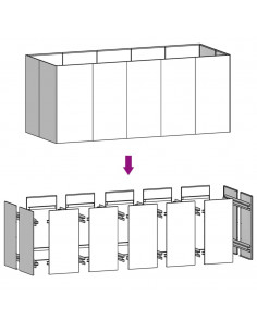 Fioriera Rialzata da Giardino 200x80x80 cm in Acciaio Corten