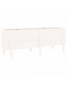 Fioriera Rialzata da Giardino Bianca 160x50x57 cm Massello Pino