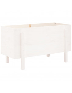 Fioriera Rialzata da Giardino Bianca 101x50x57 cm Massello Pino