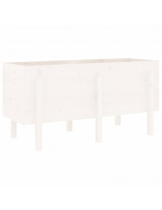 Fioriera Rialzata da Giardino Bianca 121x50x57 cm Massello Pino