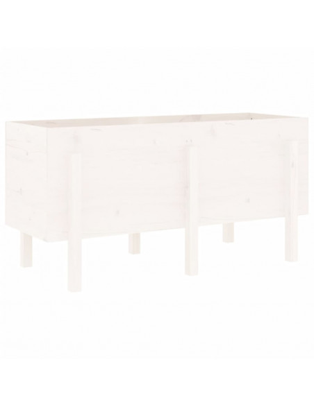 Fioriera Rialzata da Giardino Bianca 121x50x57 cm Massello Pino