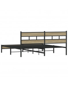 Giroletto senza Materaso in Metallo Rovere Sonoma 180x200 cm