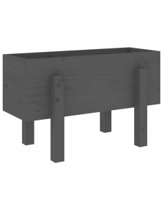 Fioriera da Giardino Grigia 62x30x38 cm Legno Massello di Pino