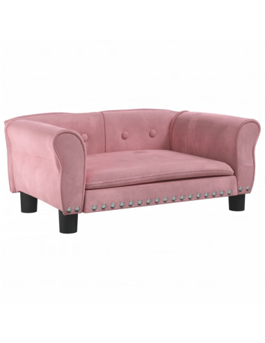 Lettino per Cani Rosa 70x45x30 cm in Velluto