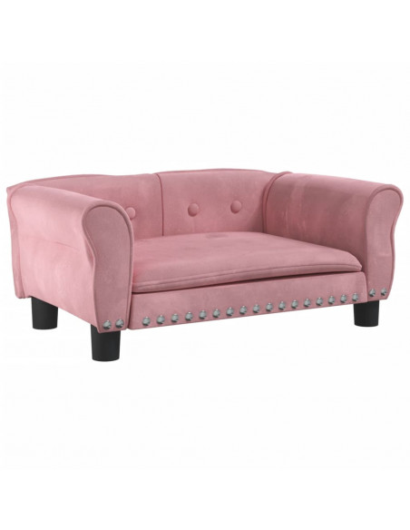 Lettino per Cani Rosa 70x45x30 cm in Velluto