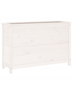 Fioriera Rialzata Giardino Bianca 119,5x40x78 cm Massello Pino