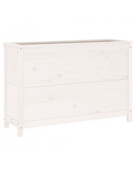 Fioriera Rialzata Giardino Bianca 119,5x40x78 cm Massello Pino