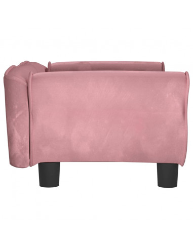 Lettino per Cani Rosa 70x45x30 cm in Velluto