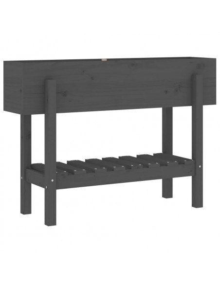 Fioriera Rialzata da Giardino Grigia 101x30x69 cm Massello Pino
