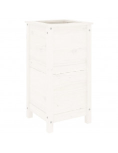 Fioriera da Giardino Bianca 40x40x78 cm Legno Massello di Pino