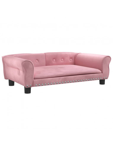 Lettino per Cani Rosa 95x55x30 cm in Velluto