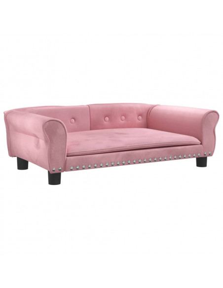 Lettino per Cani Rosa 95x55x30 cm in Velluto