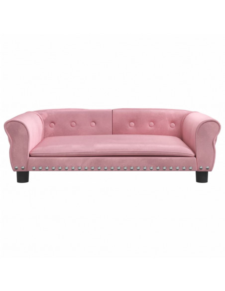 Lettino per Cani Rosa 95x55x30 cm in Velluto