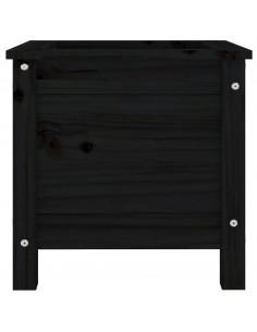 Fioriera da Giardino Nera 40x40x39 cm Legno Massello di Pino