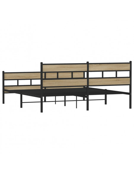 Giroletto senza Materaso in Metallo Rovere Sonoma 183x213 cm