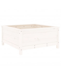 Fioriera da Giardino Bianca 82,5x82,5x39cm Legno Massello Pino