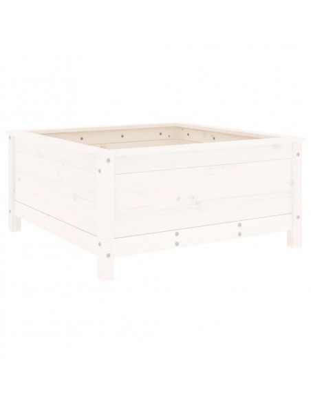 Fioriera da Giardino Bianca 82,5x82,5x39cm Legno Massello Pino