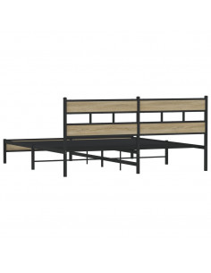 Giroletto senza Materaso in Metallo Rovere Sonoma 183x213 cm