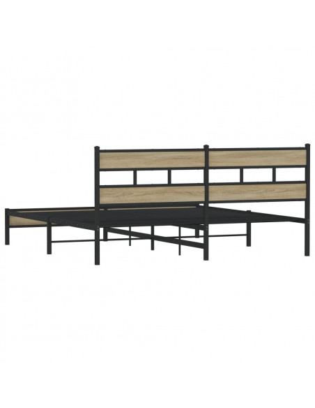 Giroletto senza Materaso in Metallo Rovere Sonoma 183x213 cm