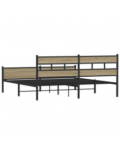 Giroletto senza Materaso in Metallo Rovere Sonoma 183x213 cm