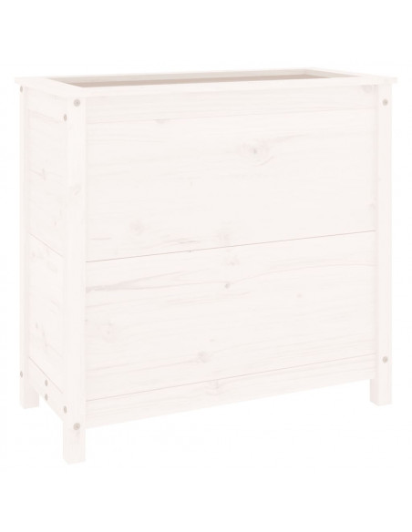 Fioriera da Giardino Bianca 82,5x40x78cm Legno Massello di Pino