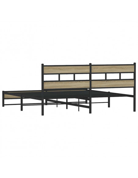 Giroletto senza Materaso in Metallo Rovere Sonoma 183x213 cm