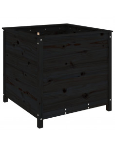 Fioriera da Giardino Nera 82,5x82,5x78cm Legno Massello di Pino