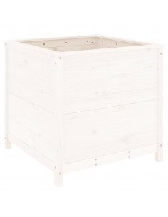 Fioriera da Giardino Bianca 82,5x82,5x78cm Legno Massello Pino