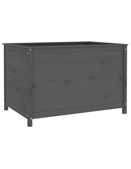 Fioriera Rialzata Giardino Grigia 119,5x82,5x78cm Massello Pino
