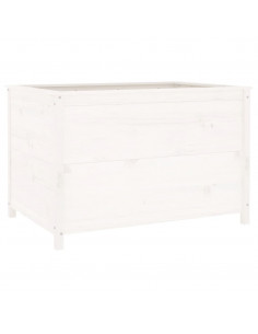 Fioriera Rialzata Giardino Bianca 119,5x82,5x78cm Massello Pino