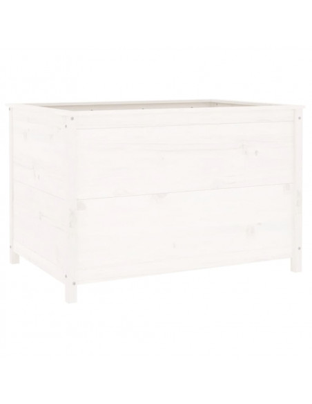 Fioriera Rialzata Giardino Bianca 119,5x82,5x78cm Massello Pino