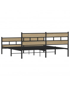 Giroletto senza Materaso in Metallo Rovere Sonoma 193x203 cm