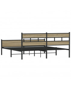 Giroletto senza Materaso in Metallo Rovere Sonoma 193x203 cm