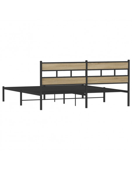 Giroletto senza Materaso in Metallo Rovere Sonoma 193x203 cm