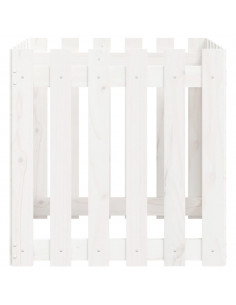 Fioriera Giardino a Recinzione Bianca 60x60x60 cm Massello Pino