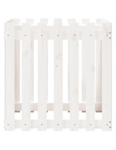 Fioriera Giardino a Recinzione Bianca 70x70x70 cm Massello Pino