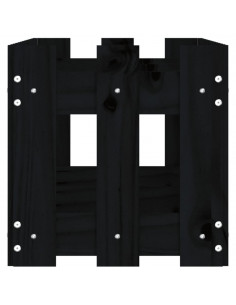 Fioriera Giardino a Recinzione Nera 150x30x30cm Massello Pino