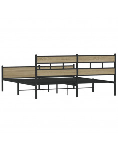 Giroletto senza Materaso in Metallo Rovere Sonoma 200x200 cm