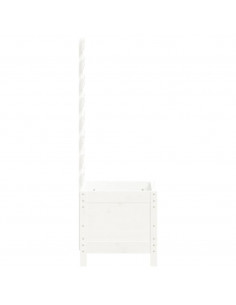 Fioriera Giardino con Rastrelliera Bianca 39x39,5x114cm Pino